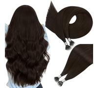 Easyouth Nano Ring Extensions Human Hair Brown Nano Extensions Real Human Hair Darkest Brown Pre Bonded Extension Nanobeads Real Hair Thick Ends 20Inch 50g/50s #2