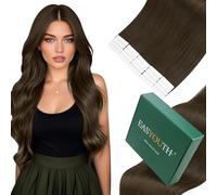 Easyouth Tape Hair Extensions Real Human Hair Brown Tape in Human Hair Extensions Tape ins Darkest Brown Glue in Hair Extensions Remy Real Hair 20 Inch 50g 20Pcs