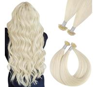 Easyouth U Tip Real Human Hair Extensions Blonde U Tips Extensions Human Hair White Blonde Pre Bonded Extension Hot Fusion 100g 1g/Strand