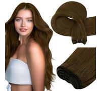 Easyouth Weft Hair Extensions Human Hair Brown Human Hair Weft Extensions Medium Brown Sew in Hair Extension Real Hair Straight Hair Extension Sew in for Short Hairs 12Inch 70g
