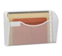 EasyPAG 1 Pocket Landscape A4 Mesh Hanging Wall Mounted File Holder Mail Organiser Magazine Storage with Label Plate,White