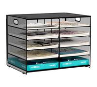 EasyPAG 5 Tier 10 Compartments Desktop A4 Mesh Filing Tray Office Desk Tidy Mail Sorter File Holder Paper Organiser Magazine Storage Rack,Black