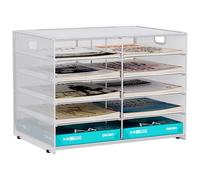 EasyPAG 5 Tier 10 Compartments Desktop A4 Mesh Filing Tray Office Desk Tidy Mail Sorter File Holder Paper Organiser Magazine Storage Rack,White