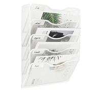 EasyPAG 5 Tier A4 Mesh in Tray Wall Pocket File Holder Mail Organiser Magazine Storage Rack,White