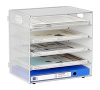 EasyPAG 5 Tier Desktop A4 Office Mesh Tray Desk Tidy File Holder Paper Organiser Magazine Storage Rack,White