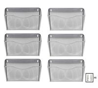 EasyPAG 6 Pocket Landscape A4 Mesh Hanging Wall File Holder Mail Organiser Magazine Storage,Pack of 6,Silver
