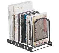 EasyPAG Desktop Metal A4 5 Compartments Magazine Holder,File Sorter,Desk Tidy,Office Document Literature Ring Binder Paper Book Organiser,Filing Rack for Home & School,Black