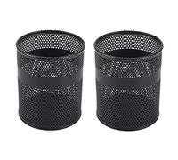 EasyPAG Mesh Desk Tidy Pen Pot Pencil Holder Makeup Brushes Storage Stationery Organiser,Pack of 2,Black