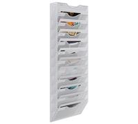 EasyPAG Metal 12 Tier A4 Wall Mounted Document Holder,Hanging Wall File Organiser,Pigeon Holes Storage,Wall Pocket,Filing Tray,Magazine Rack for Office & Home,White