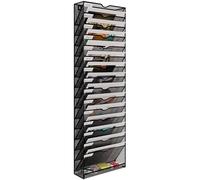 EasyPAG Metal 16 Tier A4 Wall Mounted Document Holder,Hanging Wall File Organiser,Pigeon Holes Storage,In Tray,Magazine Rack for Office & Home,Black