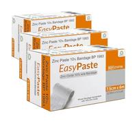 EasyPaste Zinc Paste Bandage - Woven Bandage impregnated with Zinc Oxide 10%, 7.5cm x 6m (Pack of 3)