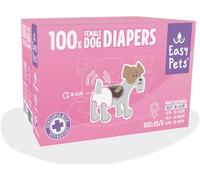 Easypets Dog Diapers for Female Dogs - Disposable Dog Nappies - In Season & Incontinence Protection - Breathable & Comfortable - Dog Daipers - 100 Pack - Size XS/S