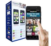 Easyphone Smartphone - Simple & Easy for Seniors, 6.5" Bright Screen, Loud & Clear, Handsfree, Camera, 4G SOS GPS, WhatsApp, Charging Dock & Case, All Networks, No Contract, 12-Month UK Support