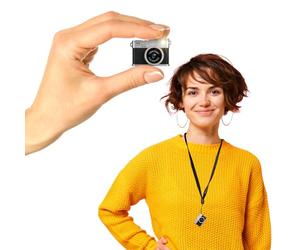 Easypix MiniPro XS1 • Real Digital Camera in Miniature Format • Stylish Retro Mini Camera for Photos and Videos • With Display • Includes Lanyard / Neck Strap and MicroSD Card