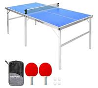 EasyPong® | Blue Ping Pong Table | 182x91cm | Premium Quality Age 3+ | Easy to Carry | Stable | Ideal for Outdoor & Indoor | 2 Rackets + 4 Balls | Table Tennis | 100% Fun | OriginalCup