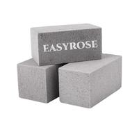 EASYROSE 3-Pack Grill Cleaning Brick, 8x8x15cm Commercial Grade Heavy Duty Pumice Cleaning Block for BBQ Grates & Flat Tops, Cleans Away Carbonized Grease & Oil. Reusable for Home/Restaurant(Gray)