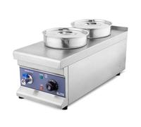 EASYROSE 900W Bain Marie Electric Food Warmer Buffet Server - 2x7L Round Pots with Temp Control