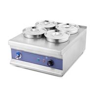 EASYROSE Bain Marie Electric Food Warmer Buffet Server - 4x7L Round Pots with Temp Control