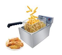 EASYROSE Commercial Deep Fat Fryer 10L Electric Deep Fryer with Basket, Lid & Temperature Control, Countertop Chip Fryer Perfect for Commercial or Domestic Use, 3000W, 240V