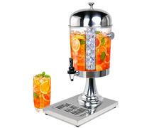 EASYROSE Commercial Drinks Dispenser 8L - Stainless Steel Beverage Server with Ice Chamber & Non-Drip Tap - Hot & Cold Juice Dispenser for Buffet, Party, Catering, Tea & Cocktails