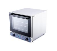 EASYROSE Commercial Electric Convection Oven 50L, 2600W Compact Fan Oven with Steam Spray & 60-Min Timer. Includes 4x 44x35cm Baking Trays for Cafe, Catering & Bakery (240V)