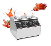 EASYROSE Commercial Sauce Warmer with 2 Bottles, Electric Squeeze Bottle Warmer for Nacho Cheese, Chocolate & Jam, 30-85°C Adjustable Temperature, 220V