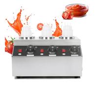 EASYROSE Commercial Sauce Warmer with 3 Bottles, Electric Squeeze Bottle Warmer for Nacho Cheese, Chocolate & Jam, 30-85°C Adjustable Temperature, 220V