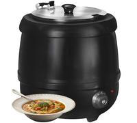 EASYROSE Commercial Soup Warmer & Food Heater, 10L 400W Buffet Warmer with Hinged Lid, Detachable Pot, Adjustable Thermostat (30-85°C), 304 Stainless Steel for Catering, Events & Home Use