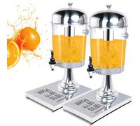 EASYROSE Juice Dispenser 2x8L Drink Dispenser with Tap & Ice Chamber, Commercial Drinks Dispenser Warm/Cold Beverage Dispenser for Tea Lemonade Coffee Cocktails