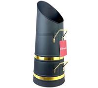 EasyShopping Black Coal Hod with Brass Handles Traditional Style Fireplace Log Bucket 22 Inches