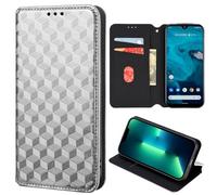 EasyShow Compatible with Cricket Icon Pro 2026 Wallet Case, Premium PU Leather three-dimensional pattern Flip Cases, [Card Slots][Kickstand] Flip Folio Caser Cover for Cricket Icon Pro 2026 Silver