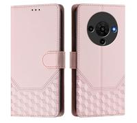 EasyShow Wallet Case for ZTE Blade A76 5G, Honeycomb Flip Wallet Cover with Card Slots, Premium Magnetic PU Leather Compatible with ZTE Blade A76 5G Pink