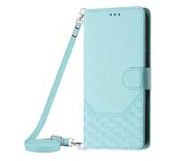 EasyShow Wallet Case for ZTE Blade V50 Vita, Honeycomb Flip Wallet Cover with Card Slots, Premium Magnetic PU Leather Compatible with ZTE Blade V50 Vita Mint Green