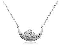 Easyski Ohana Means Family Necklace Blessing Jewelry Hawaiian Ohana I Love You to The Moon and Back Pendant Gifts for Men Women Daughter Son Sister Bestfriend., Medium, Stainless Steel, No Gemstone