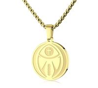 Easyski Soccer Basketball Baseball Volleyball Football Cross Athletes Sports Pendant Bible Verse Luke 1:37 Stainless Steel Necklace 22" Chain Jewelry Gift for Men Women Teens,Team Coach Gift., Medium