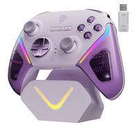 EasySMX Wireless Game Controller, D10 TMR Anti-Drift Joysticks Enhanced PC Controller,Dual-Mode Triggers,1000Hz,RGB,Mechanical,Bluetooth Gamepad for PC/Switch/Switch2/iOS/Android with Charging Dock