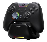 EasySMX X05 Pro Wireless Controller for PC Ergonomic Skin-Like Grip, Quiet-Touch Low-Noise Buttons, 1000mAh Battery, Dual Triggers, Hall Joysticks, 2 Programmable Buttons, RGB, with Charging Stand