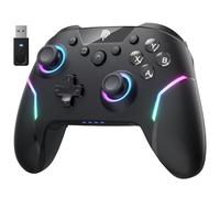EasySMX X20 Wireless PC Controller with 7 Light Colours RGB/Hall Joystick Trigger, Mechanical Buttons, Bluetooth Gamepad for PC/Switch/Android/iOS/Steam/Mobile,Rechargeable Battery (1000mAh)