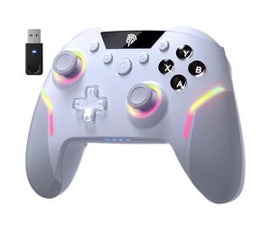 EasySMX X20 Wireless PC Controller with 7 Light Colours RGB/Hall Joystick Trigger, Mechanical Buttons, Bluetooth Gamepad for PC/Switch/Android/iOS/Steam/Mobile,Rechargeable Battery (1000mAh)