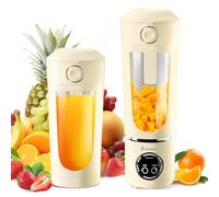 EasySpeed Portable Blender, 700ml Personal Mixer Juicer, USB Rechargeable 1500 mAh Battery Capacity, Mini Blender Fruit with 12 Stainless Steel Blades, For Watermelon, Strawberry, kiwi, Beige