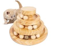 EasyStar Cat Toys for Indoor Cats, Wooden Cat Ball Toy with Three Layer Track, Interactive Cat Toy with Bell, Safe and Robust, Indoor Cat Toys for Stimulation, Suitable for Cats Adult or Kitten