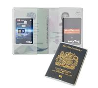 easyTag Passport Cover with Samsung Tracker | Transparent Passport Cover with Card and SIM Slots | Ideal Passport Holder with Separate Pocket for Tracker Card | Compact & Protective Design
