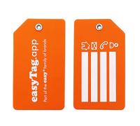 easyTag Wallet Tracker Card Cover, Tracking Card Holder with Cable Attachment | Silicone Suitcase Tag, Luggage tag Cover - Minimal Travel Accessory for Keys, Bags & Luggage (Orange)