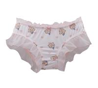 EasyTalk Anime Print Panties with Big Bowknot - Cute Schoolgirl Style Underwear, Soft Milk Silk Fabric, Kawaii Lingerie for Teens, Breathable & Comfortable Daily Wear,M,50559SN-P