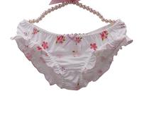 EasyTalk Kawaii Anime Character Women's Cute Panties, Lolita Pants, Bowknots Cartoon Print Underwear, Soft Rayon Fabric, fit for High School Students (UK, Alpha, XL, Regular, Regular, Cherry Blossom)