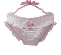 EasyTalk Kawaii Anime Character Women's Cute Panties, Lolita Pants, Bowknots Cartoon Print Underwear, Soft Rayon Fabric, fit for High School Students (UK, Alpha, M, Regular, Regular, 50565S-W)