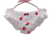 EasyTalk Kawaii Anime Character Women's Cute Panties, Lolita Pants, Bowknots Cartoon Print Underwear, Soft Rayon Fabric, fit for High School Students (UK, Alpha, M, Regular, Regular, Strawberry)