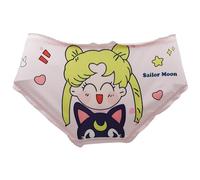 EasyTalk Kawaii Anime Character Women's Cute Panties, Lolita Pants, Bowknots Cartoon Print Underwear, Soft Rayon Fabric, fit for High School Students (UK, Alpha, L, Regular, Regular, Pink)