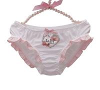 EasyTalk Kawaii Anime Character Women's Cute Panties, Lolita Pants, Bowknots Cartoon Print Underwear, Soft Rayon Fabric, fit for High School Students (UK, Alpha, XL, Regular, Regular, 71021CA-White)