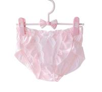 EasyTalk Panties, Cute, High School Students, Preppy Bowknots, Elegant, Lace, Girl Atmosphere, Non-Sewing, Skin-friendly Panties, Fluffy, Breathable, Comfortable, Thin, Women's Underwear, Pink, M